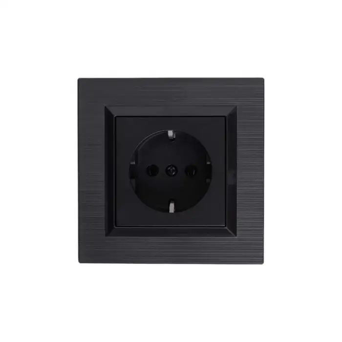Ovivo Quantum Antrasit Topraklı Priz Çerçeveli - 1 Adet