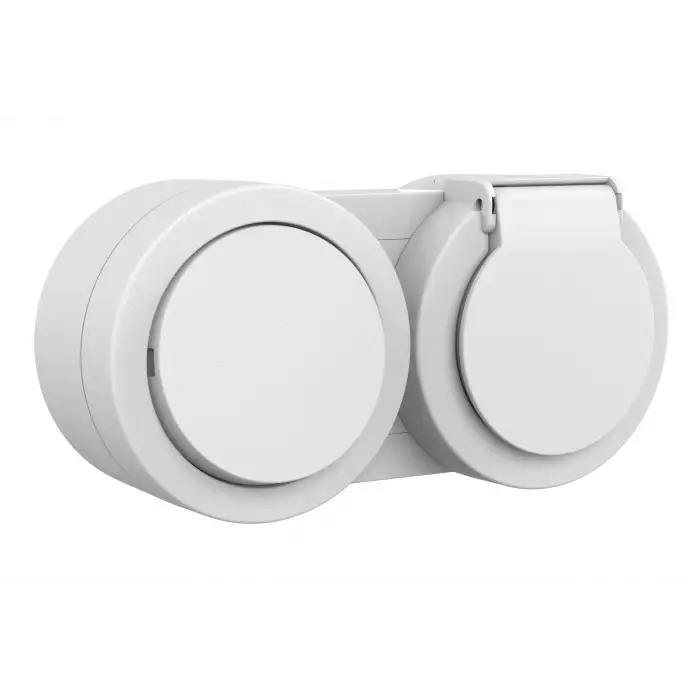 Ovivo Xone Sıva Üstü Beyaz İkili Set Anahtar + Kapaklı Topraklı Priz