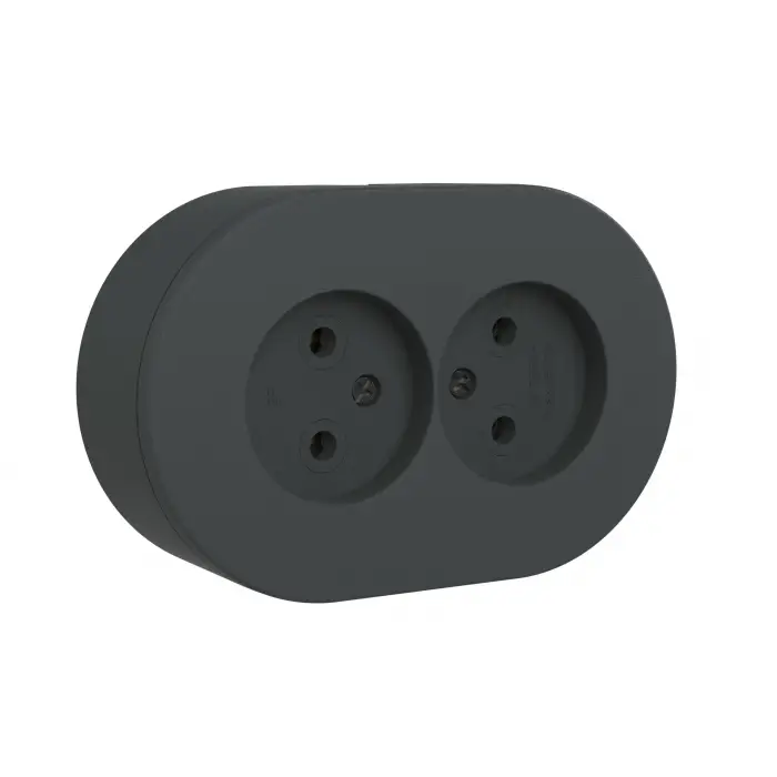 Ovivo Xone Sıva Üstü İkili Topraklı Priz Antrasit