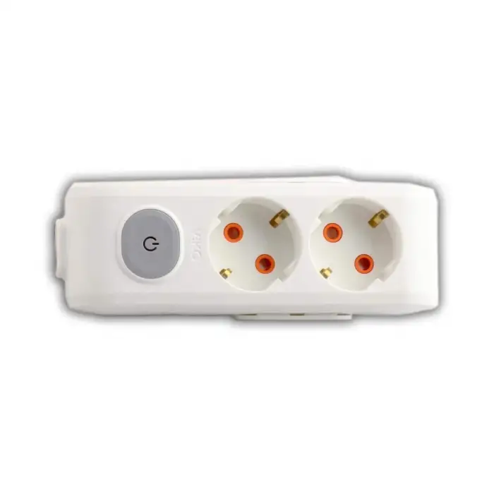 VİKO 90117200 Multi-Let İkili Anahtarlı Topraklı Çocuk Korumalı Klemensli Priz