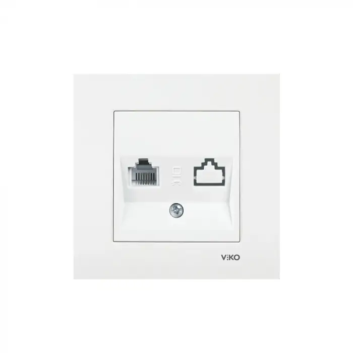 Viko Karre Beyaz Nümeris Telefon Prizi Rj11 Çerçeve Dahil