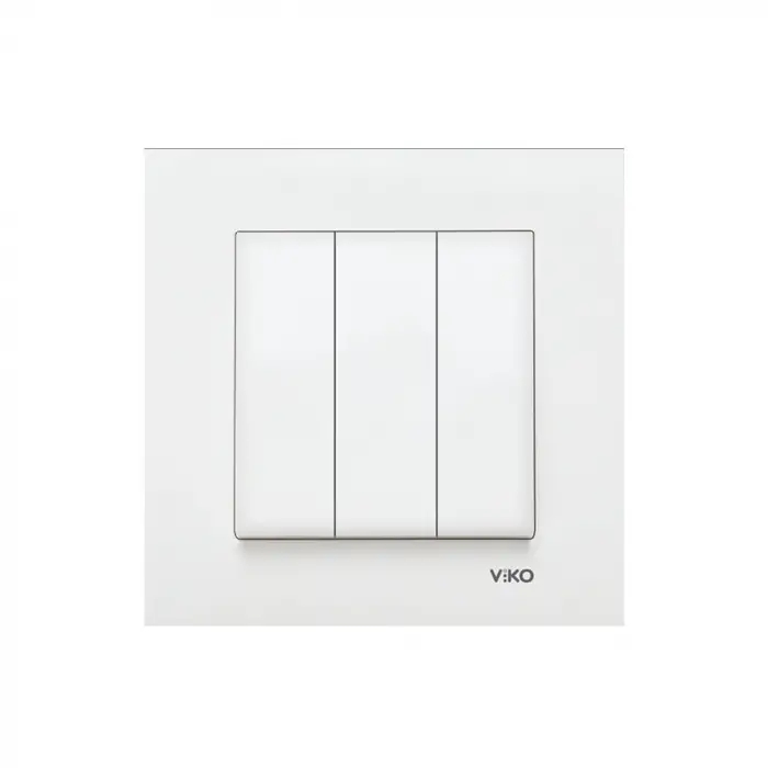 Viko Karre Beyaz Üçlü Anahtar Çerçeve Dahil