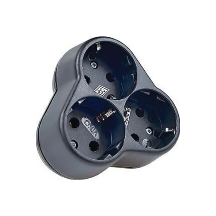 Viko Siyah 3Lü Yonca Priz