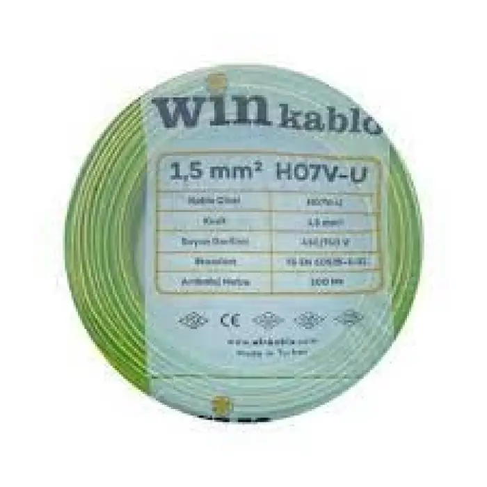 Wın 1.5 Nya Sarı Yeşil Kablo 100 Metre