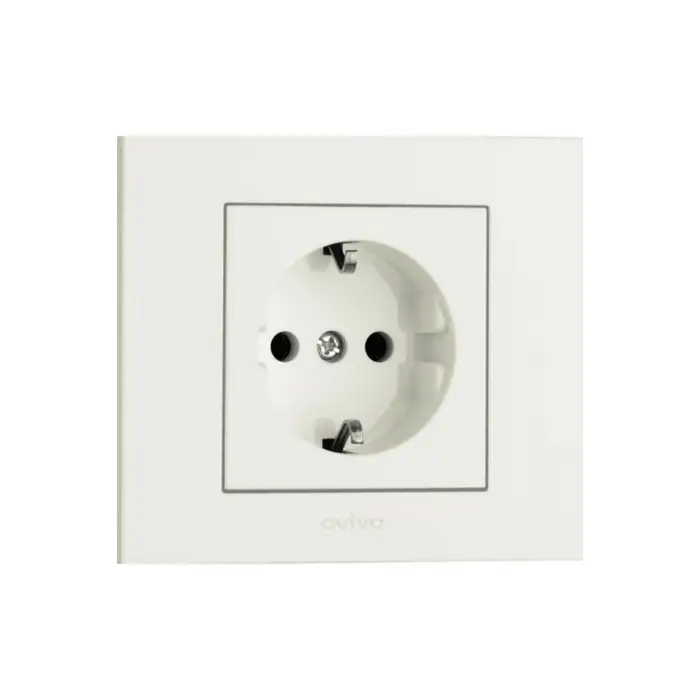OVİVO Grano Beyaz Topraklı Priz Çerçeveli