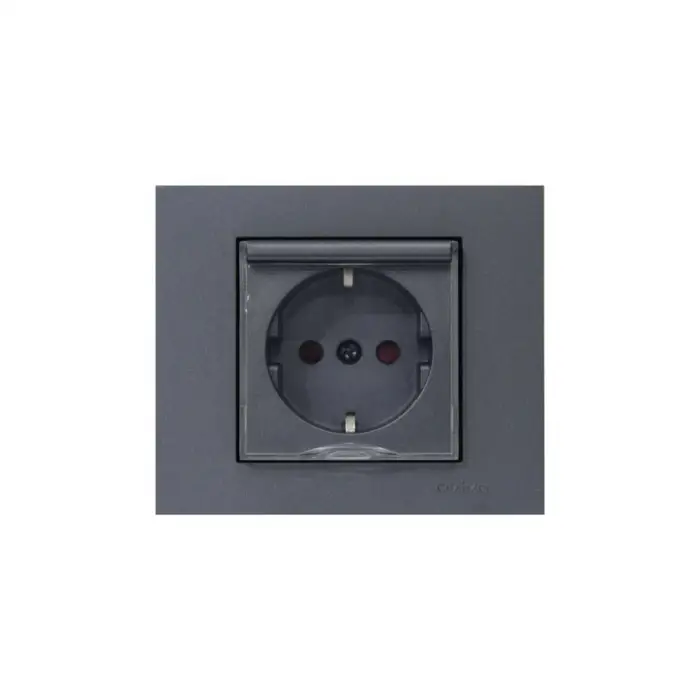 Ovivo Grano Metalik Füme Kapaklı Topraklı Priz