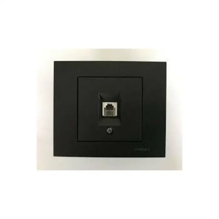 Ovivo Grano Metalik Siyah RJ11 Nümeris Telefon Prizi