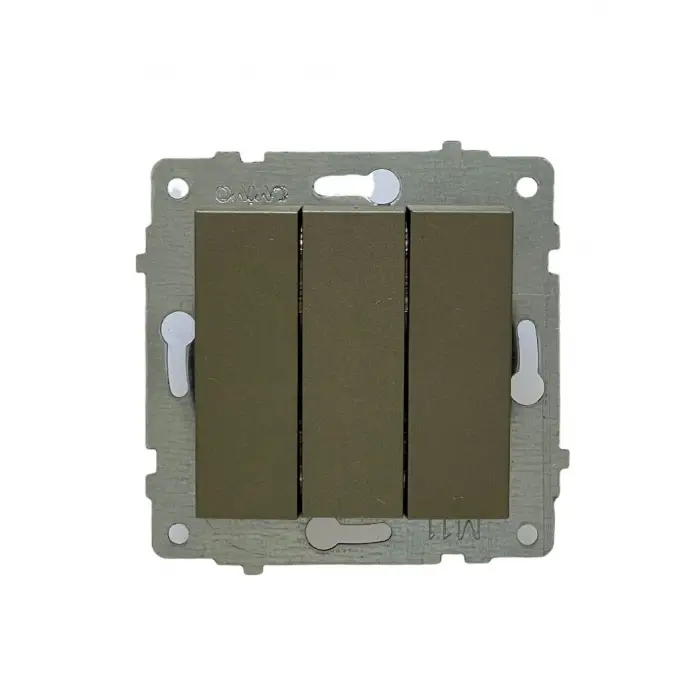 Ovivo Grano Antrasit Üçlü Anahtar (Çerçevesiz)