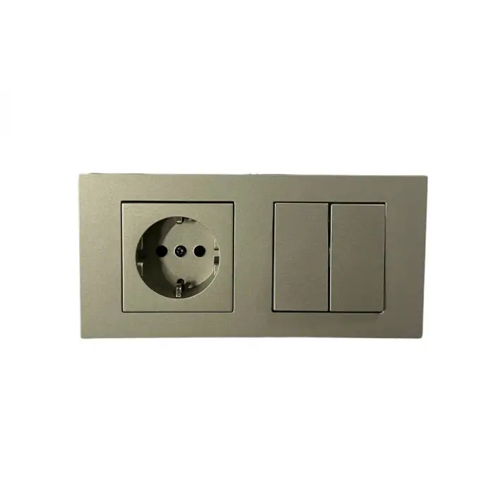 Ovivo Grano Antrasit 2li Set Topraklı Priz + Komütatör