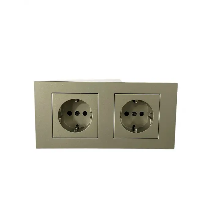 Ovivo Grano Antrasit 2li Set Topraklı Priz + Topraklı Priz