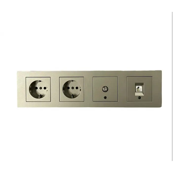 Ovivo Grano Antrasit 4lü Set T.Priz + T.Priz + Uydu (Tv) Prizi + Nümeris (Telefon) Prizi