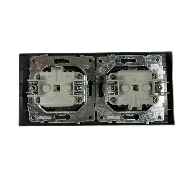 Ovivo Grano Siyah 2li Set Topraklı Priz + Topraklı Priz