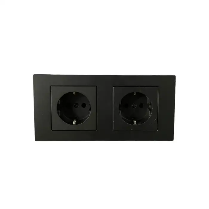 Ovivo Grano Siyah 2li Set Topraklı Priz + Topraklı Priz