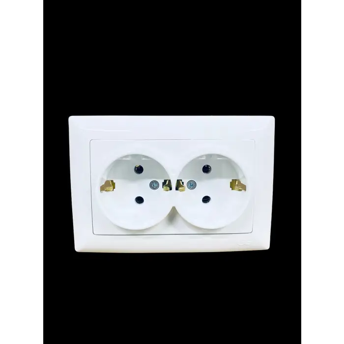 Günsan Visage Beyaz İkili Topraklı Priz + Çerçeve