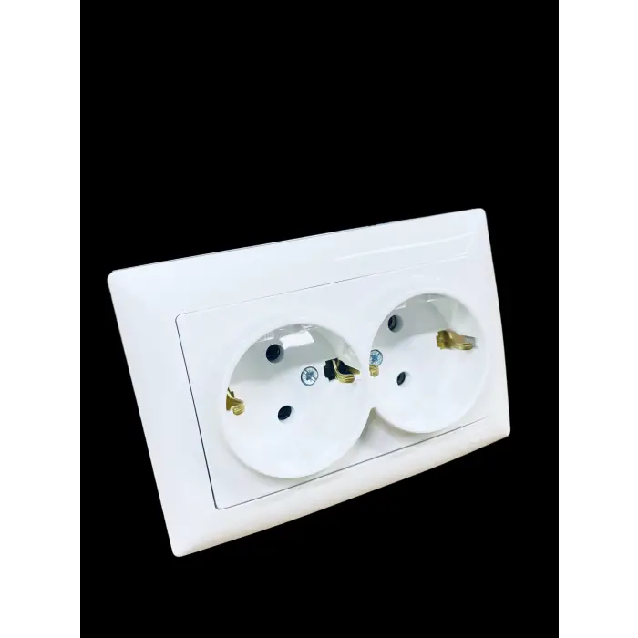 Günsan Visage Beyaz İkili Topraklı Priz + Çerçeve