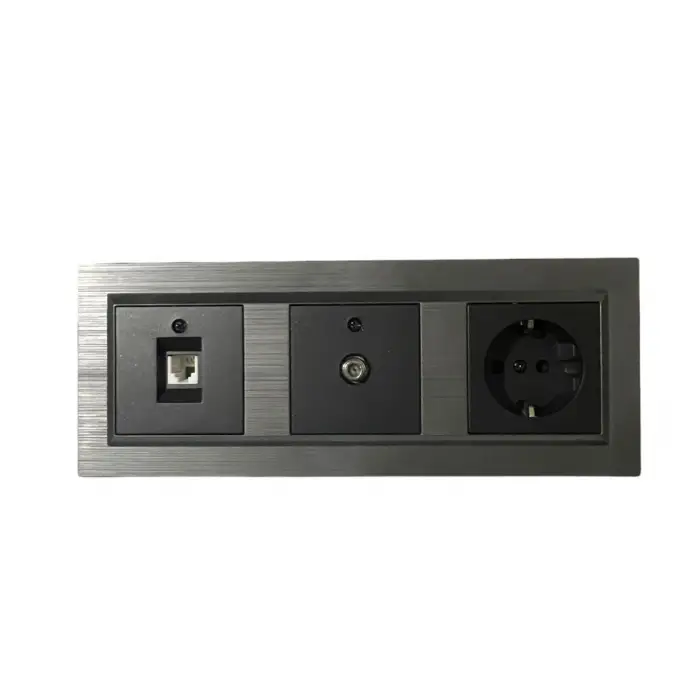 Ovivo Quantum Manyetik Gri 3lü Set T.Priz + Uydu(Tv) Prizi + Nümeris(Telefon) Prizi