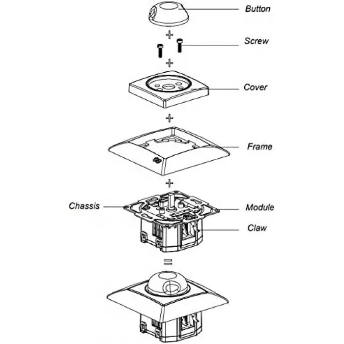 Günsan Visage Beyaz Dimmer Anahtar 1000va + Çerçeve