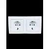 Günsan Visage Beyaz Yatay 2li Set Topraklı Priz + Topraklı Priz