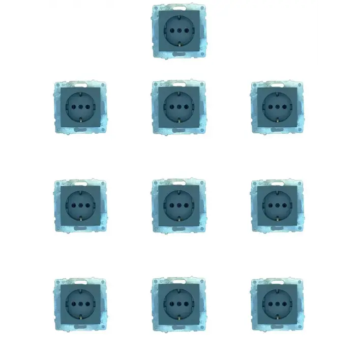 Viralighting Ovivo Grano Füme 10lu Topraklı Priz (Çerçevesiz)