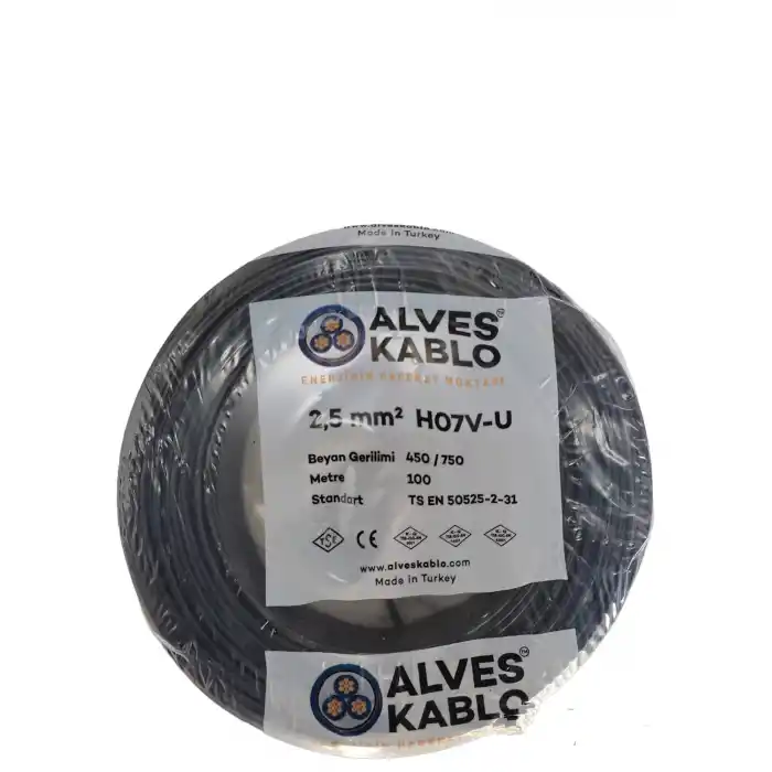Alves 2.5 Nya Siyah Kablo 100 Metre