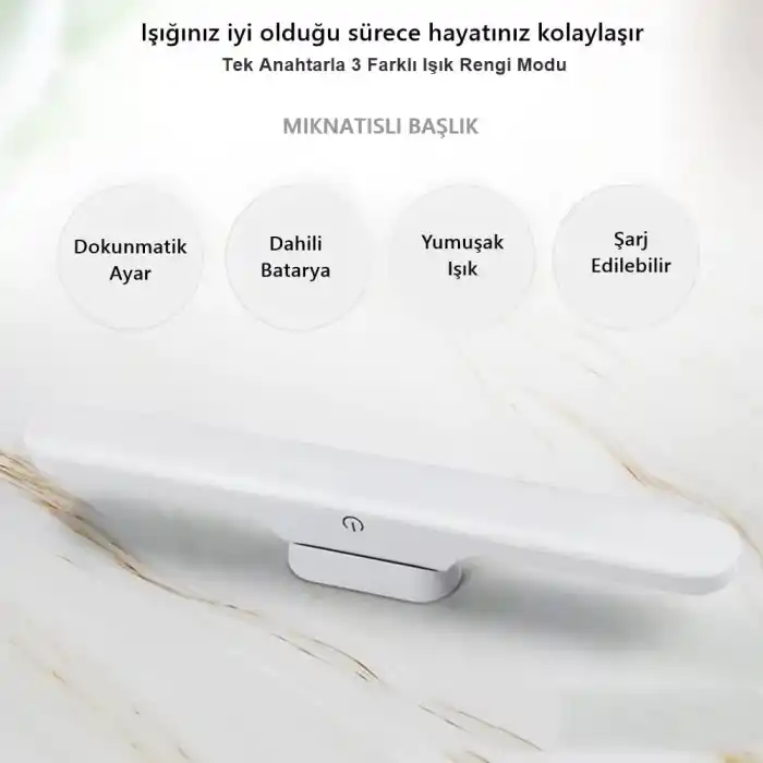 Cata 6W Martı Led Aplik Dokunmatik Anahtarlı Dimlenebilir Sarjlı Ct-5249