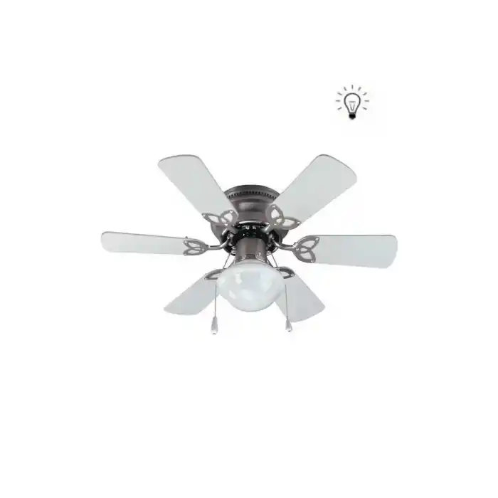 Vanti KCF 278 Beyaz Nikel 6 Kanatlı Avizeli Tavan Vantilatörü ( AÇIKLAMAYI LÜTFEN OKUYUN )