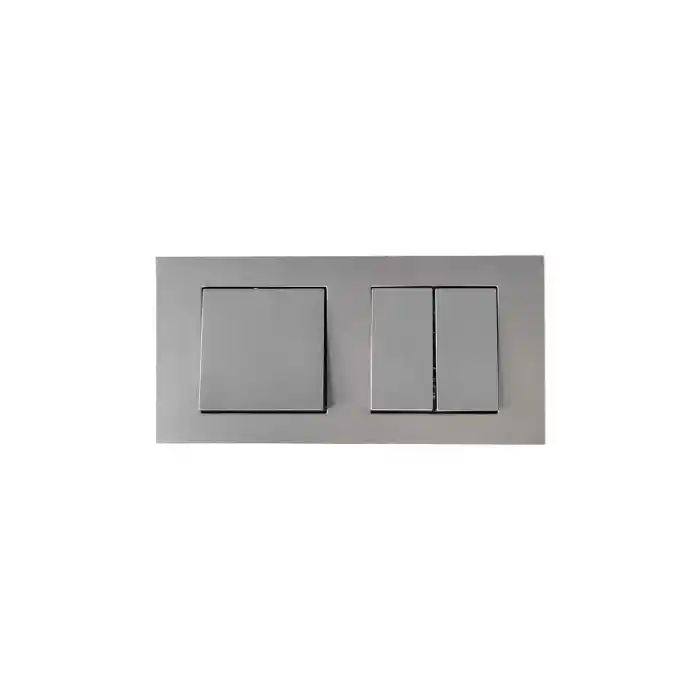 Ovivo Grano Gümüş İkili Set Anahtar + Komütatör