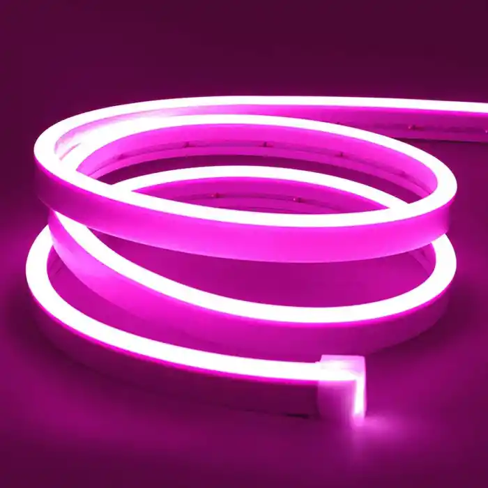 Cata Tak Çalıştır 12v Neon Esnek Şerit Led 5mt Pembe Ct-4555
