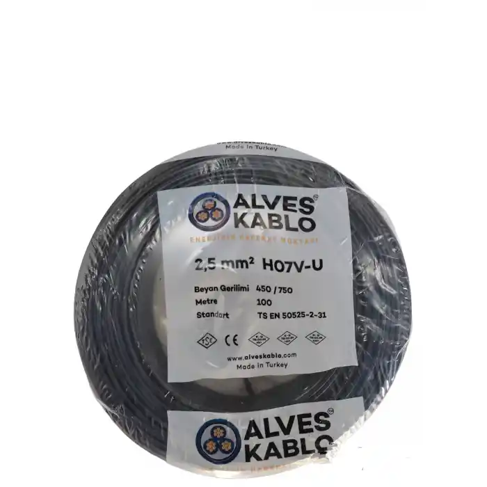 Alves 2.5 Nya Siyah Kablo 100 Metre