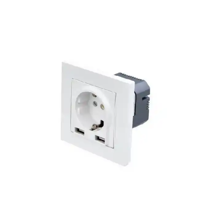 Cata Çita Sıva Altı Topraklı Priz 2 Usb Hızlı Şarj Ct-3004