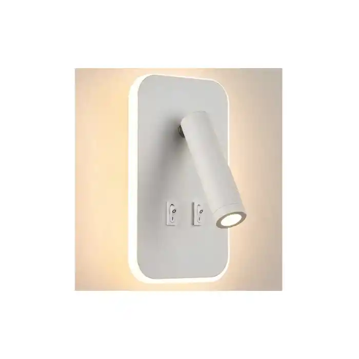 Cata CT-5253 13W 3000K Günışığı Tuvalu Beyaz Çift Kademeli Yatak Başı Aplik