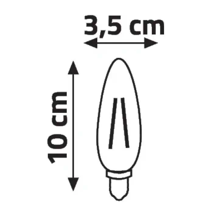 Global K2 KES499 4W E14 Günışığı Led Flamanlı Buji Rustik Ampul