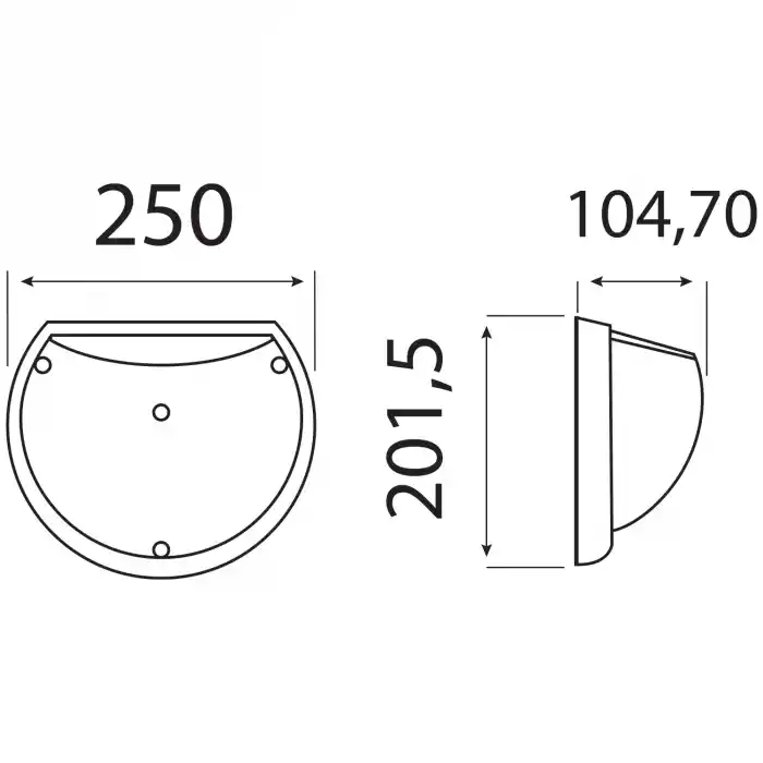 HOROZ 400-113-114 Aqua Yarımay Dış Mekan Glop Aplik (Plastik Kasa)