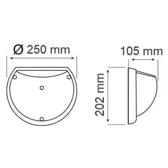 Horoz 400-213-114 AQUA Yarımay Beyaz Sensörlü Dış Mekan Glop Aplik (Plastik Kasa)