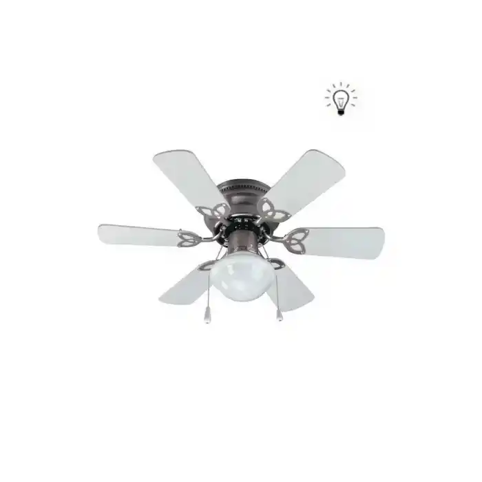 Vanti KCF 278 Beyaz Nikel 6 Kanatlı Avizeli Tavan Vantilatörü ( AÇIKLAMAYI LÜTFEN OKUYUN )