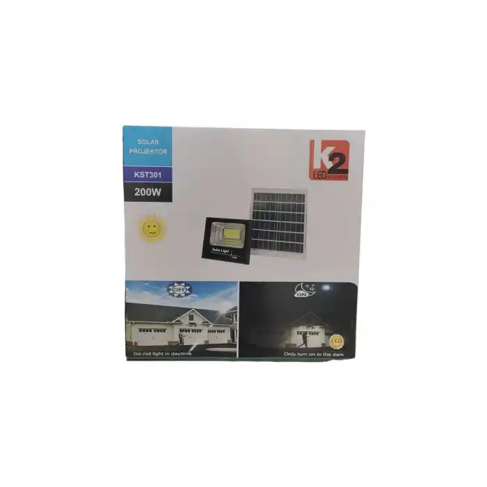 KST301 Karayel 200w Siyah Solar Projektör