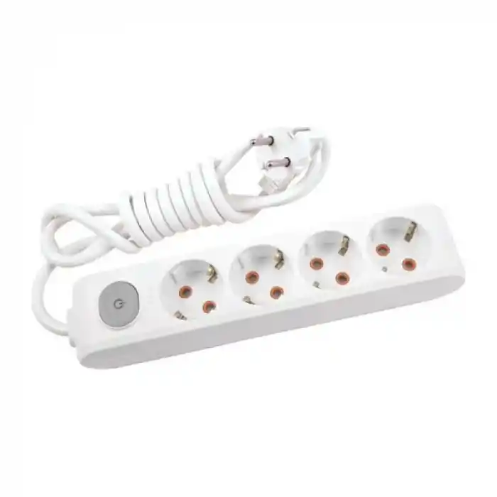 Viko ML-90117403 Multi-Let 4lü Anahtarlı Çocuk Korumalı Topraklı 3 Metre Kablolu Grup Priz