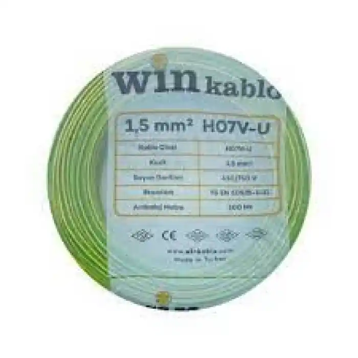 Wın 1.5 Nya Sarı Yeşil Kablo 100 Metre