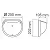 Horoz 400-213-114 AQUA Yarımay Beyaz Sensörlü Dış Mekan Glop Aplik (Plastik Kasa)