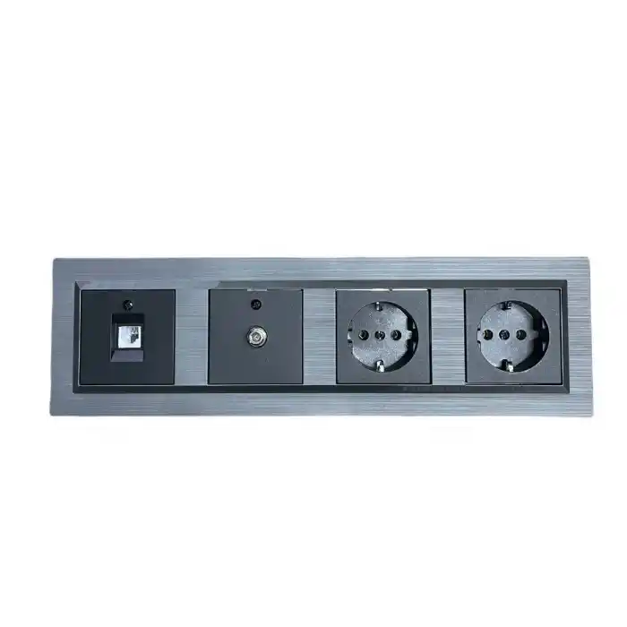 Ovivo Quantum Manyetik Gri 4lü Set T.Priz + T.Priz + Uydu(Tv) Prizi + Nümeris(Telefon)Prizi