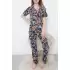 Düğmeli Pijama Takımı Saksçiçekli - 10873.1048.