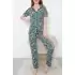 Düğmeli Pijama Takımı Yeşildesenli - 10873.1048.