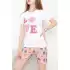 Şortlu Pijama Takımı Beyazpudra - 10828.1567.