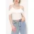 Volanlı Bluz Beyaz - 10695.631.