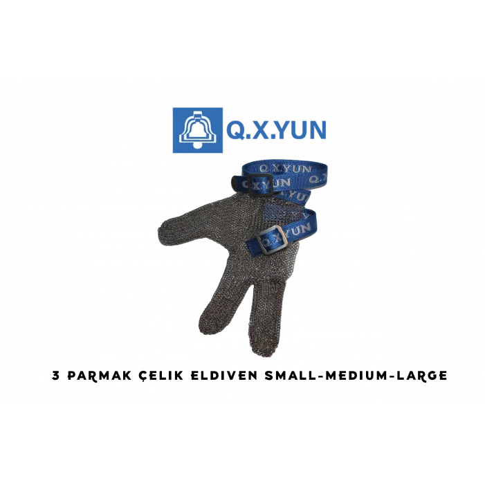 QXYUN Çelik Eldiven 3 Parmak (M)