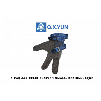 QXYUN Çelik Eldiven 3 Parmak (M)
