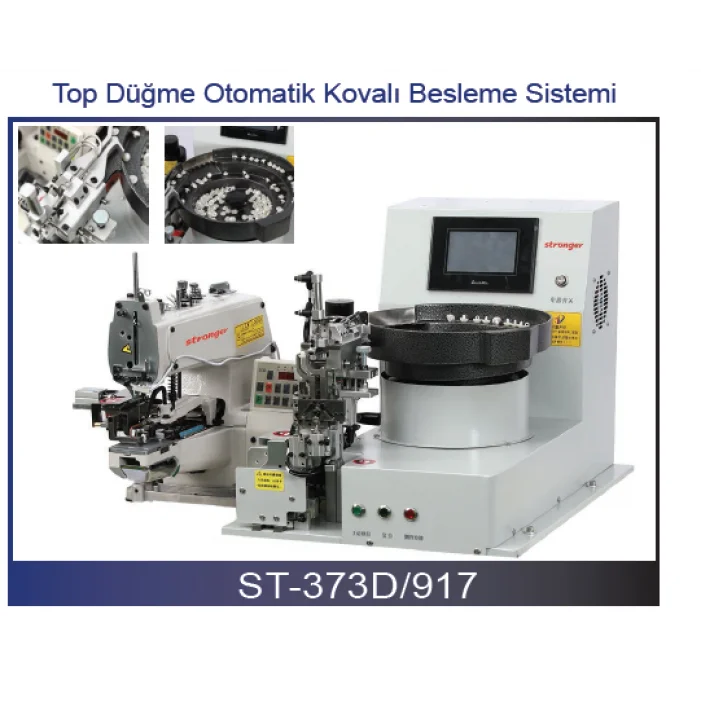 Elektronik Top Düğme Makinesi Kova Sistemli