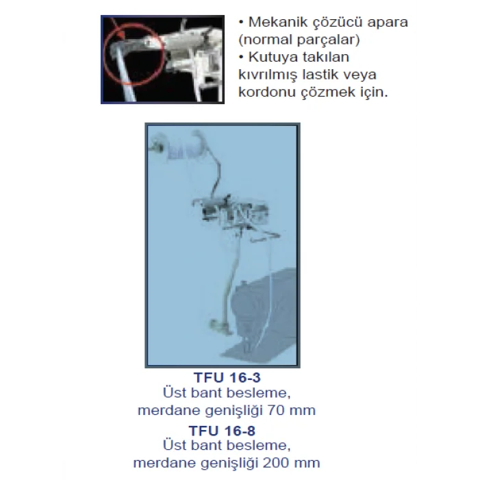 overlok ve zigzag lastik besleyici(üstten) 70mm