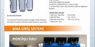 WS 100 BİNA GİRİŞ SU ARITMA SİSTEMİ