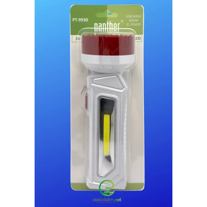 USB ŞARJLI SOLAR EL FENERİ PANTHER PT-9930